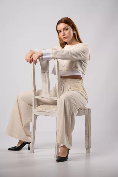Pants Stripes Cream