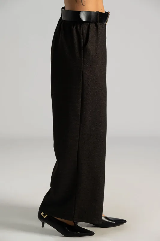 Pants Striped Leatherette Belt