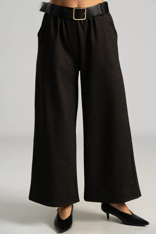 Pants Striped Leatherette Belt