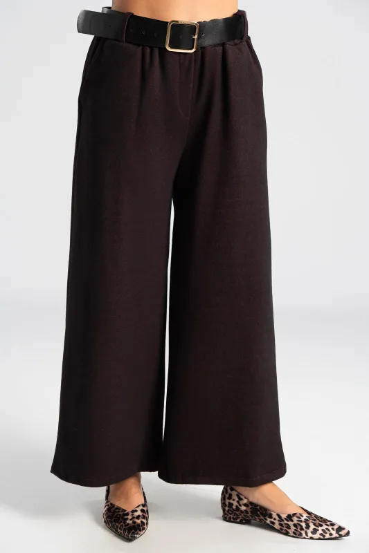 Pants Striped Leatherette Belt