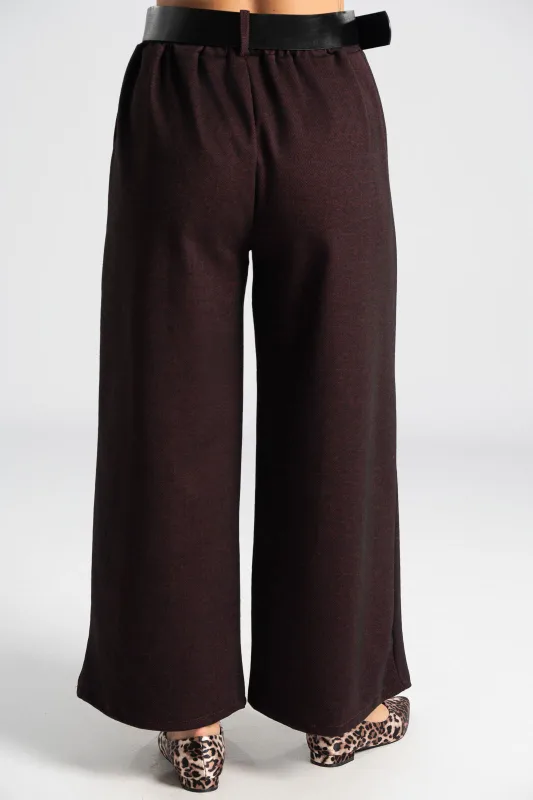 Pants Striped Leatherette Belt