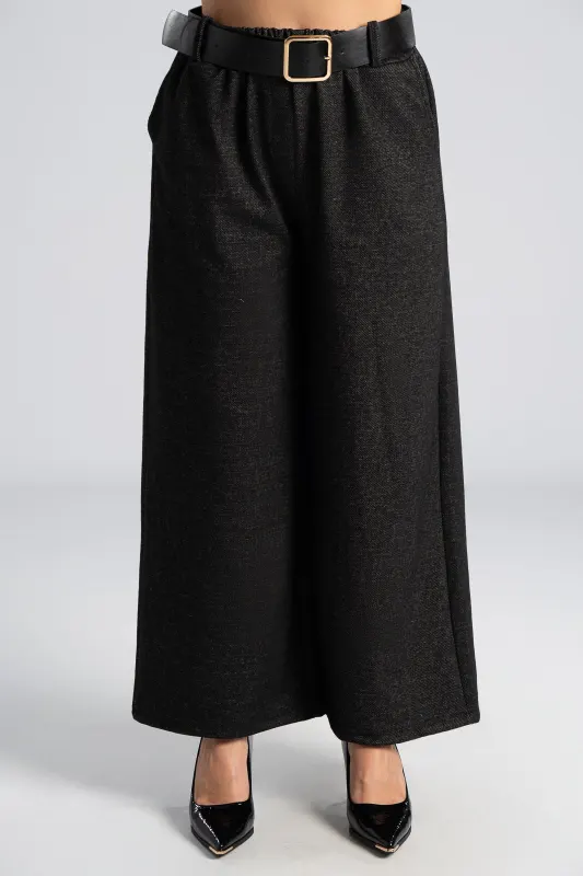 Pants Striped Leatherette Belt