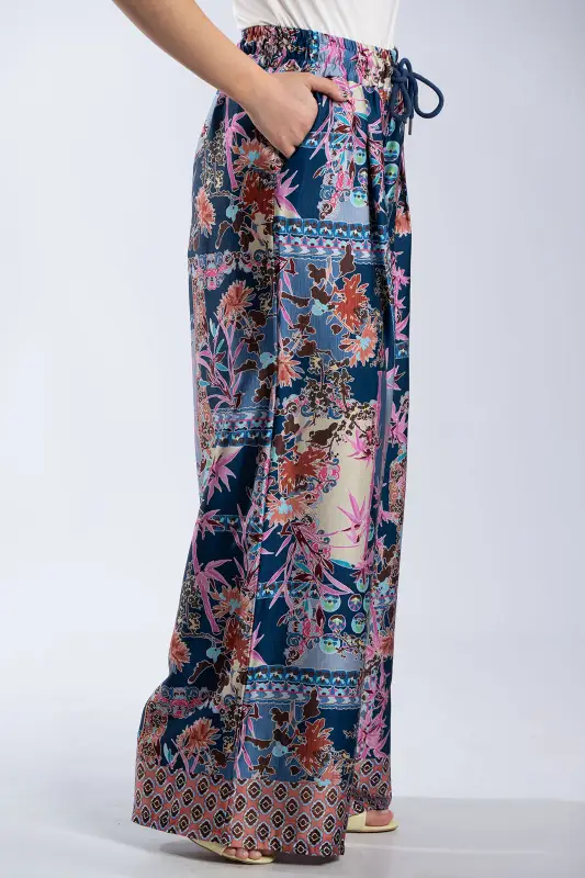 Παντελόνα Σατέν Εμπριμέ Floral Pattern