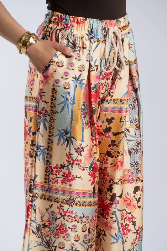 Παντελόνα Σατέν Εμπριμέ Floral Pattern