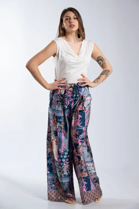 Παντελόνα Σατέν Εμπριμέ Floral Pattern