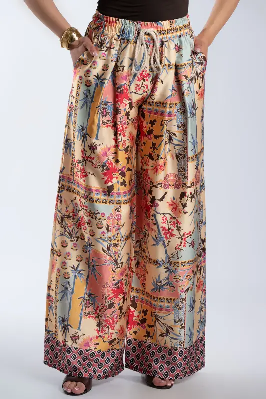 Παντελόνα Σατέν Εμπριμέ Floral Pattern