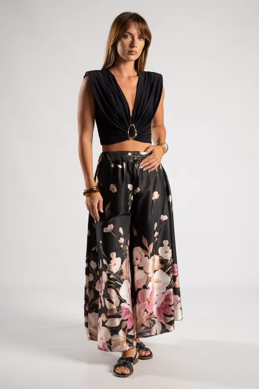 Παντελόνα Σατέν Floral