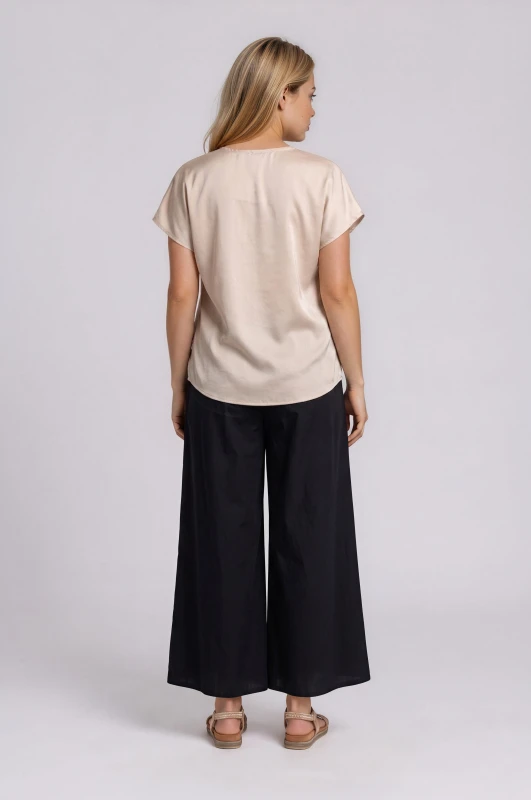 Cotton Pants Pleats Belt