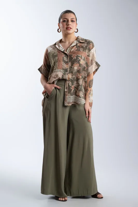 Παντελόνα Wide Leg Λάστιχο