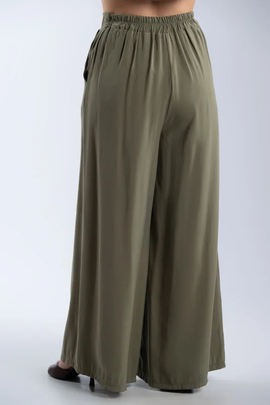 Παντελόνα Wide Leg Λάστιχο