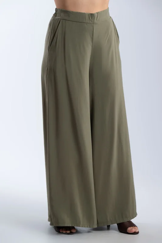 Παντελόνα Wide Leg Λάστιχο