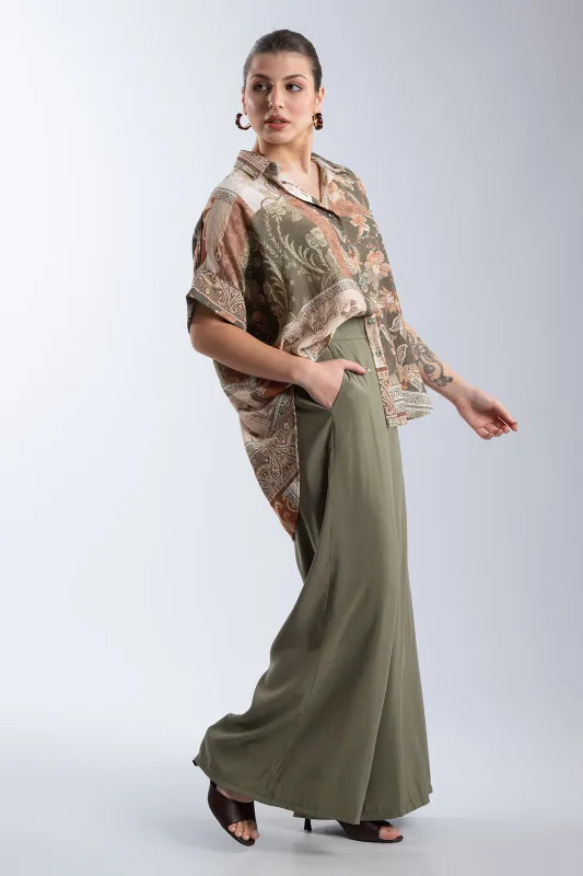 Παντελόνα Wide Leg Λάστιχο