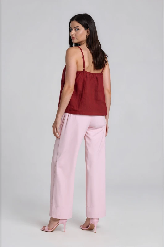 Pants Fabric Pleats Belt