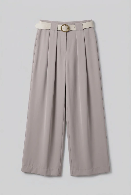 Pants Fabric Pleats Belt