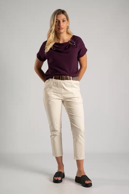 Pants Cotton Ankle Belt