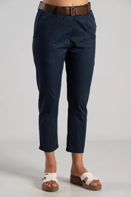 Pants Cotton Ankle Belt