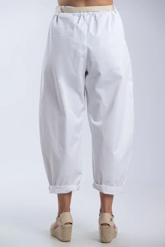 Baggy Cotton Pants Belt 