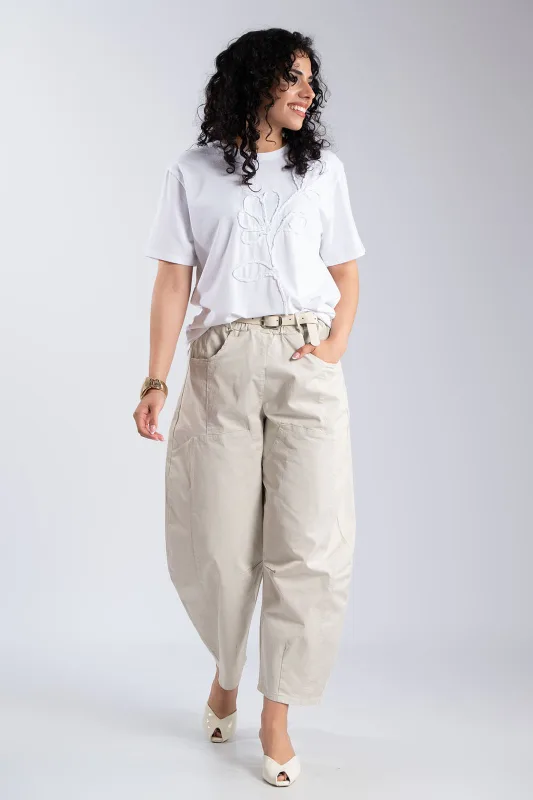 Baggy Cotton Pants Belt 