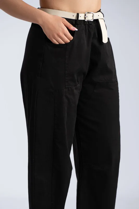 Baggy Cotton Pants Belt 