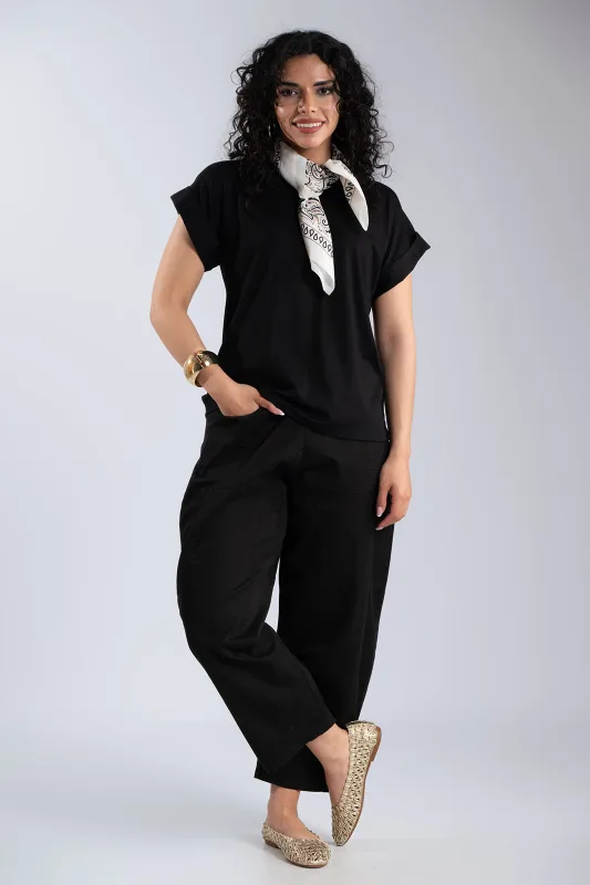 Baggy Cotton Pants Belt 