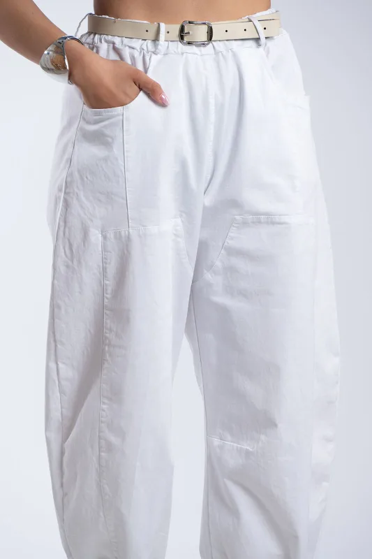 Baggy Cotton Pants Belt 