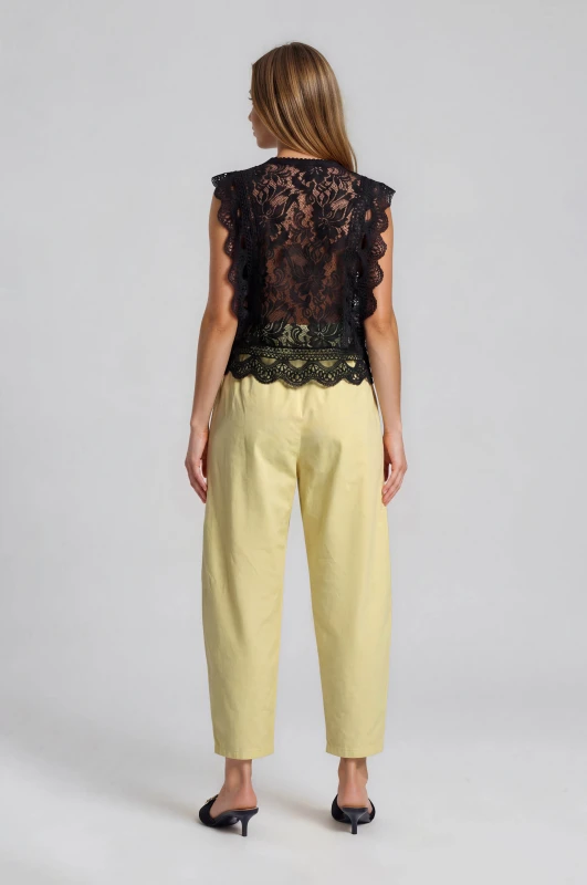 Baggy Cotton Pants Belt 