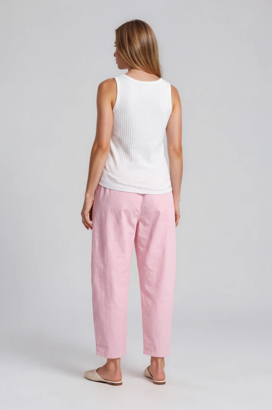 Baggy Cotton Pants Belt 