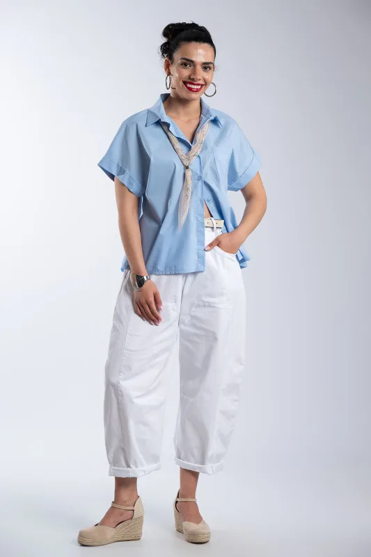 Baggy Cotton Pants Belt 