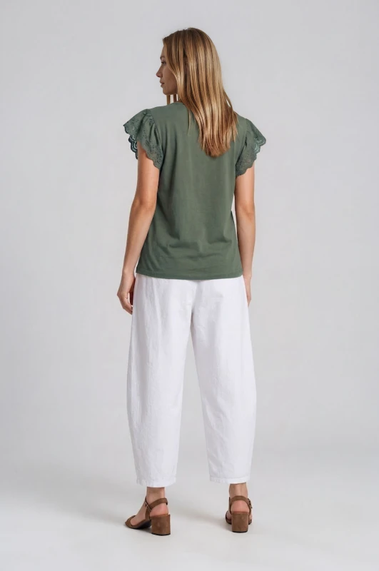 Baggy Cotton Pants Belt 