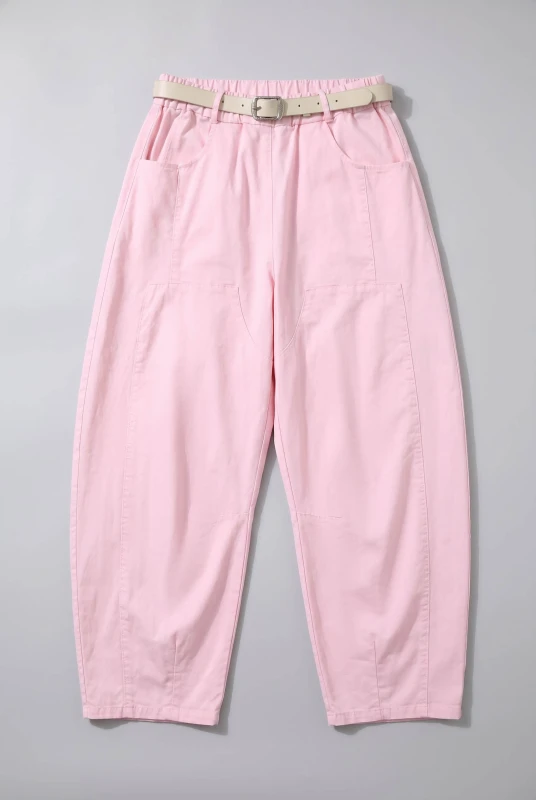 Baggy Cotton Pants Belt 