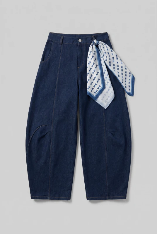 Denim Trousers Decorative Scarf