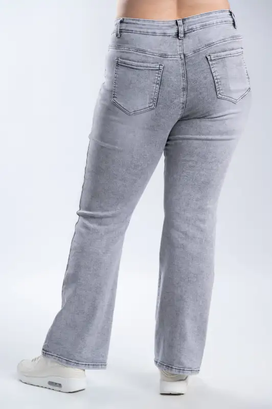Denim Relaxed Light-Bell Bottom Pants 