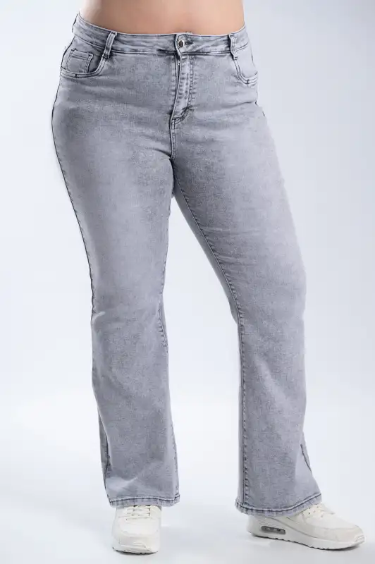 Denim Relaxed Light-Bell Bottom Pants 