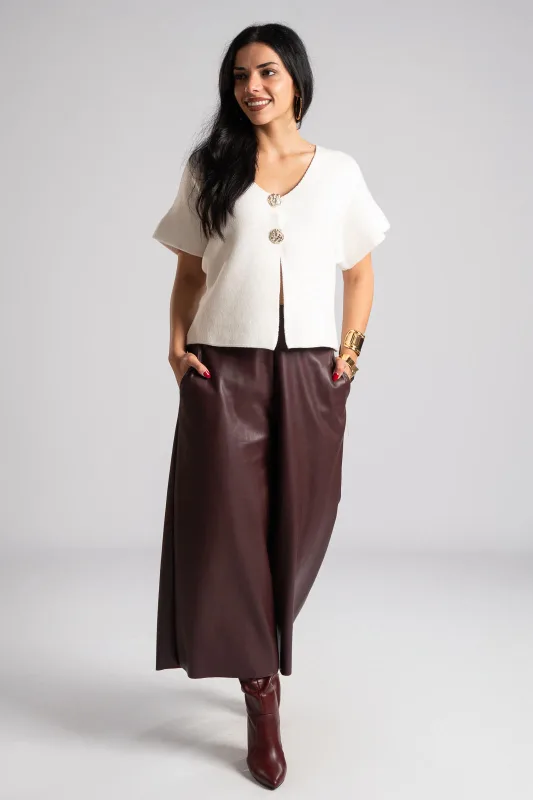 Pants Cropped Leatherette 