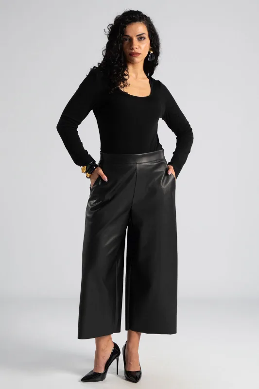 Pants Cropped Leatherette 