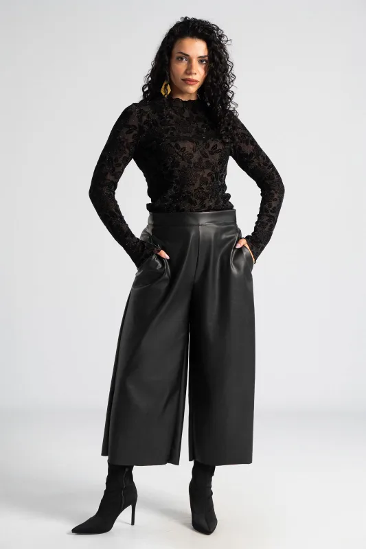 Pants Cropped Leatherette 