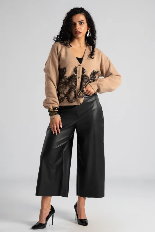 Pants Cropped Leatherette 