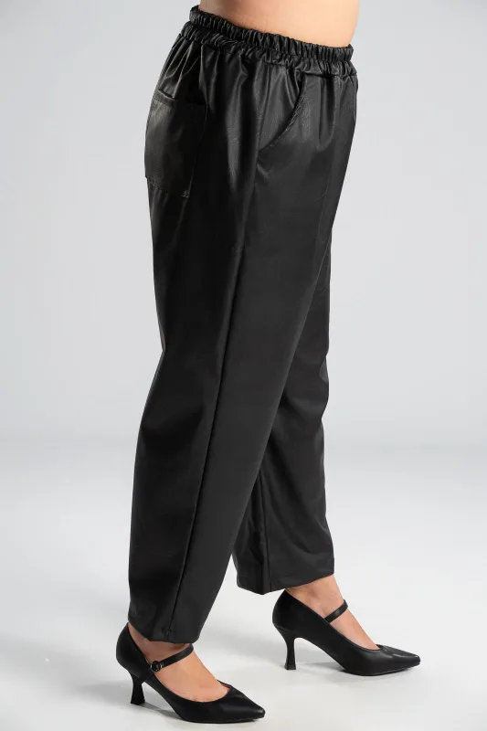 Trousers Leatherette Elastic
