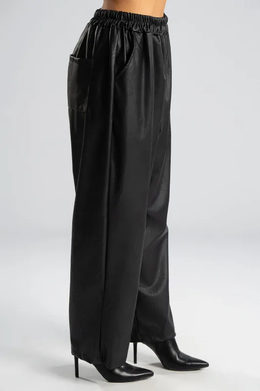 Trousers Leatherette Elastic