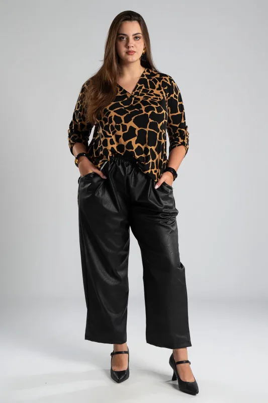 Trousers Leatherette Elastic