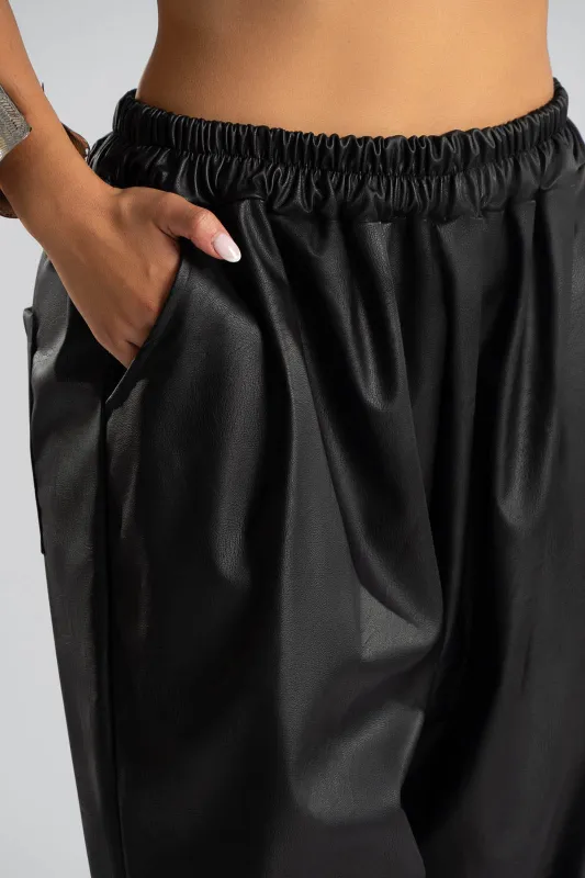 Trousers Leatherette Elastic