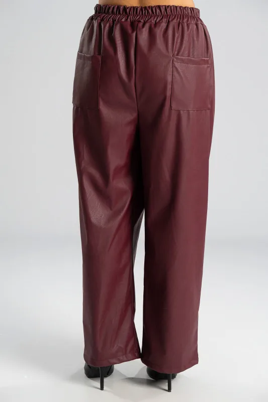Trousers Leatherette Elastic