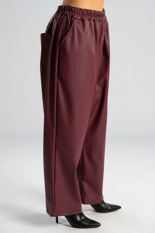 Trousers Leatherette Elastic