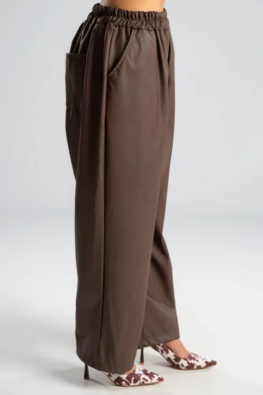 Trousers Leatherette Elastic
