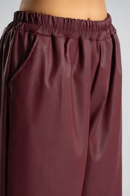 Trousers Leatherette Elastic