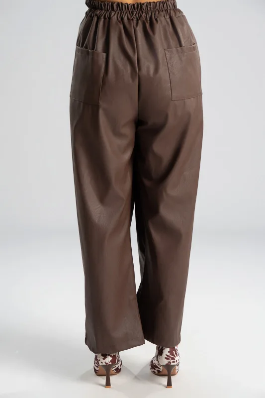 Trousers Leatherette Elastic