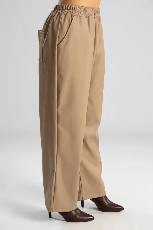 Trousers Leatherette Elastic