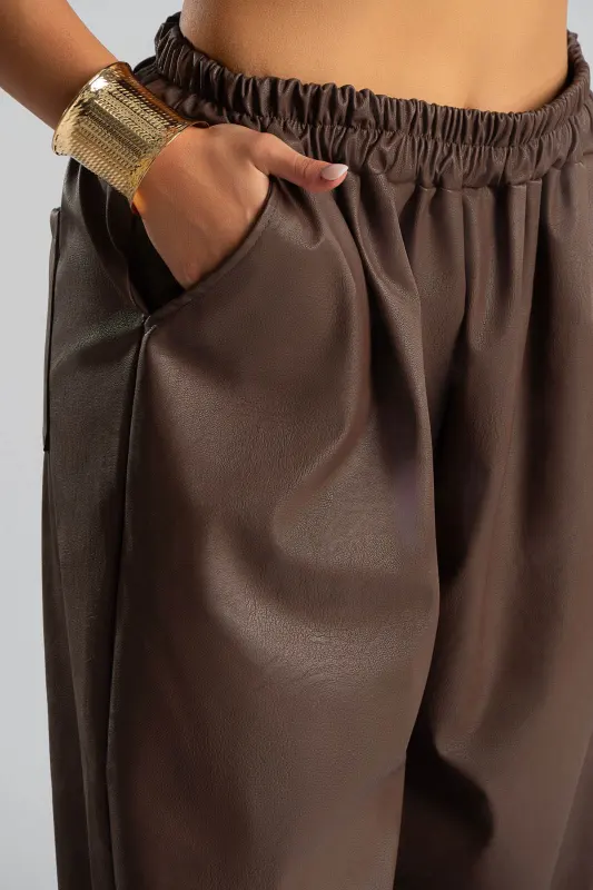 Trousers Leatherette Elastic