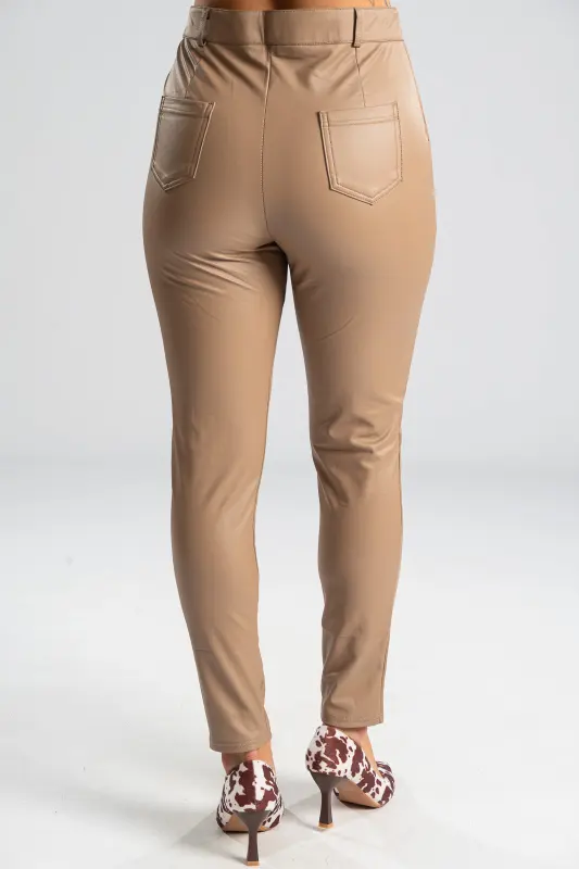 Slim Fit Leatherette Pants 