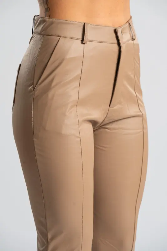 Slim Fit Leatherette Pants 